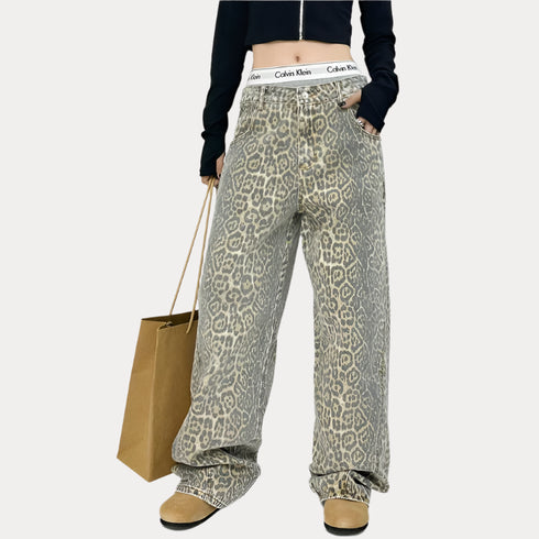 Leaopard printed jeans